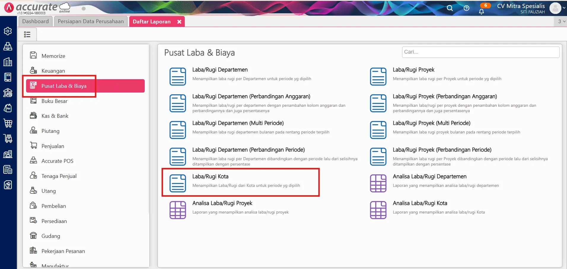 menggunakan fitur kategori keuangan
